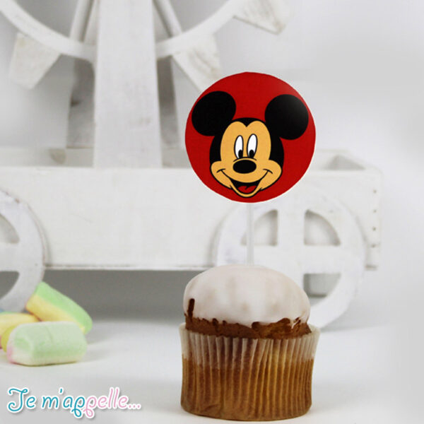 Cupcake toppers με θέμα Mickey mouse