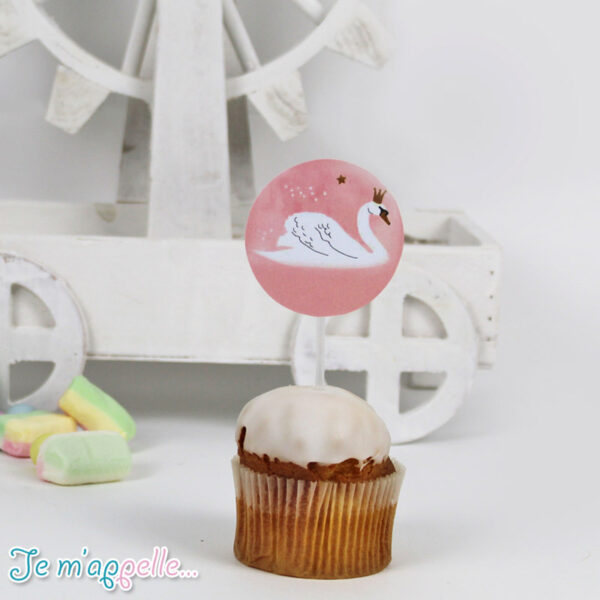 Cupcake toppers με θέμα κύκνο