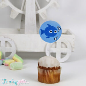 Cupcake toppers με θέμα ψαράκι