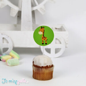 Cupcake toppers με θέμα καμηλοπάρδαλη