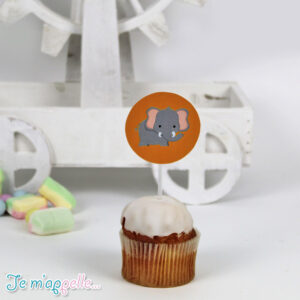 Cupcake toppers με θέμα ελεφαντάκι