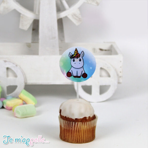 Cupcake toppers με θέμα unicorn baby