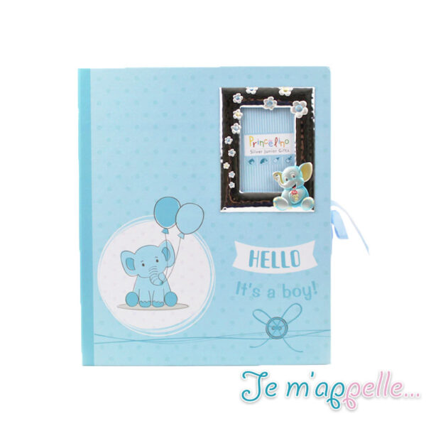 Δώρο για νεογέννητο κουτί αναμνήσεων με το γαλάζιο ελεφαντάκι