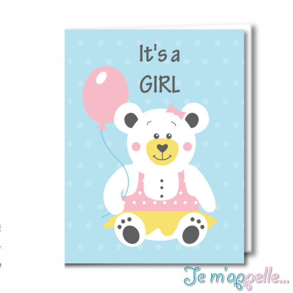 Ευχετήρια κάρτα αρκουδάκι για αγοράκι και κοριτσάκι