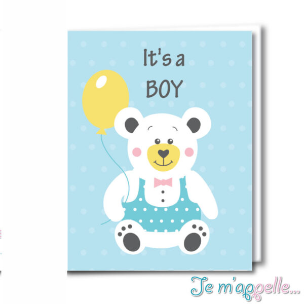 Ευχετήρια κάρτα αρκουδάκι για αγοράκι και κοριτσάκι