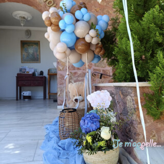 Στολισμός βάπτισης και candy bar Teddy αερόστατο Αγίων Αποστολών
